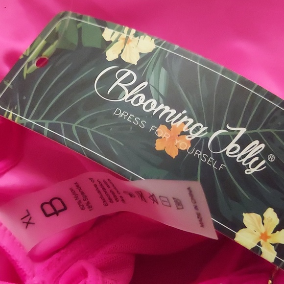 Pink Women's One Piece Mesh Swimsuit - Picture 7 of 7